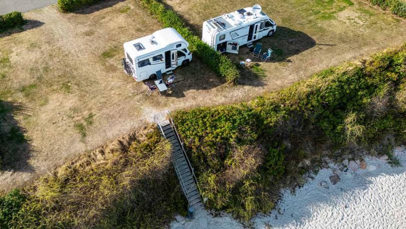 Campervans at Drejby Strand Camping