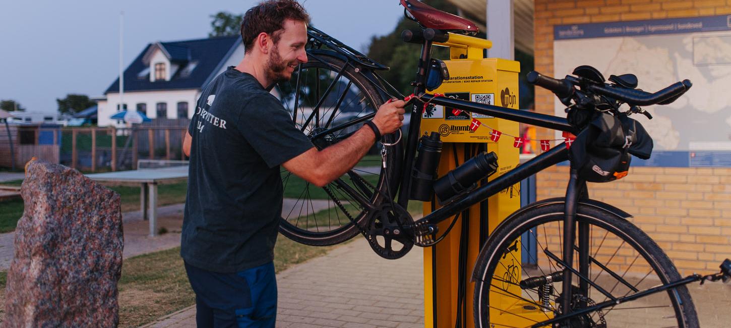 Bike Station in use at Gammelmark Strand Camping